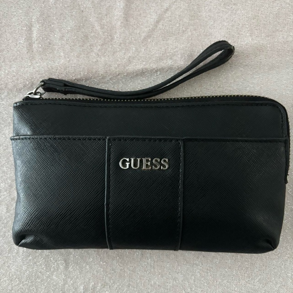 Guess Black Leather Wristlet